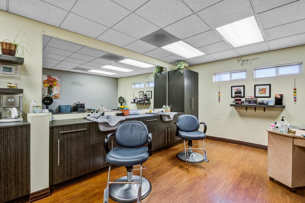 The hair salon at Merrill Gardens at Sheldon Park in Eugene, Oregon 