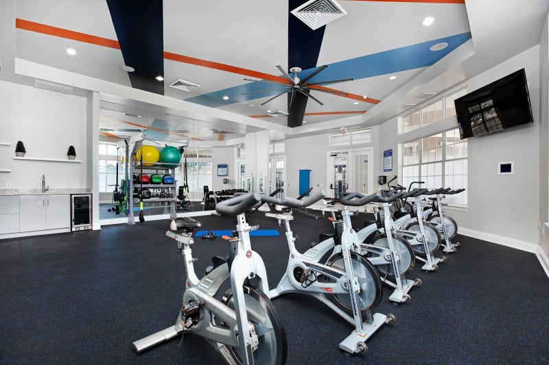 Very well-equipped onsite fitness center at The Aspect in Kissimmee, Florida