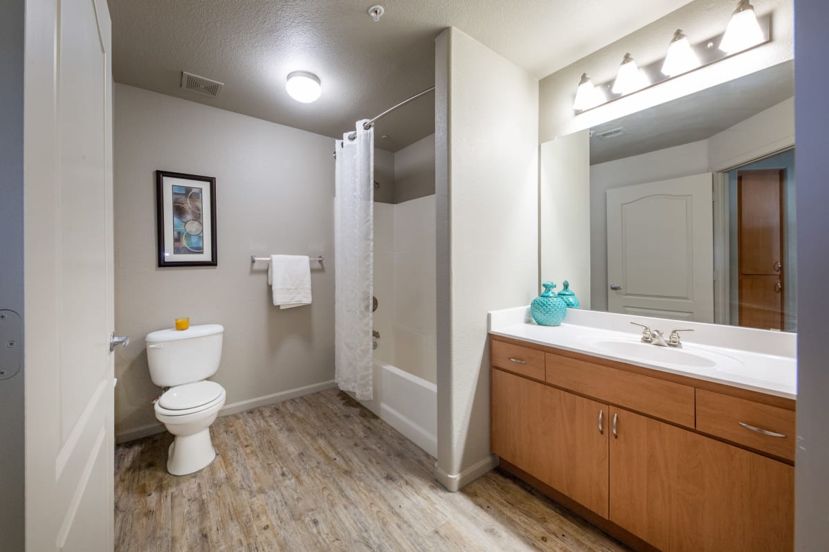 Apartment bathroom — representative home at Tamarron.