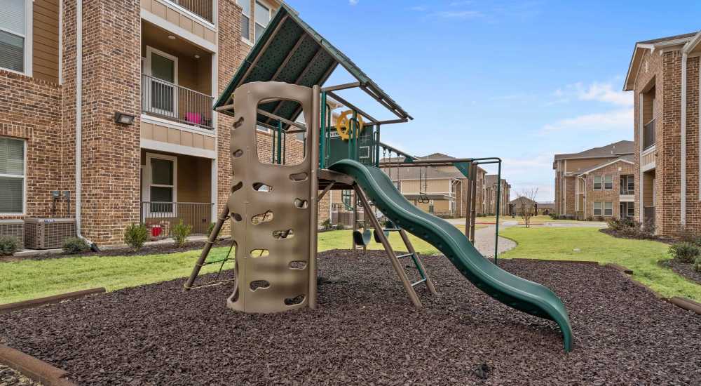 Commmunity playground with slides at Cedar Springs in Corsicana, Texas