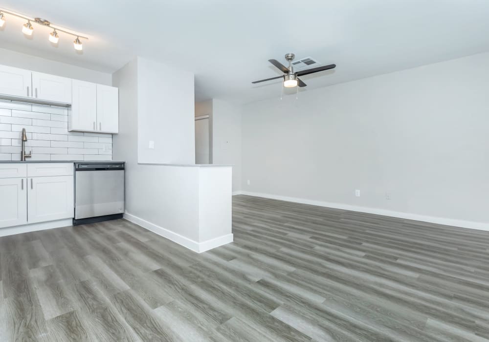 Wood-style flooring in a new home at Tides on Palm in Las Vegas, Nevada