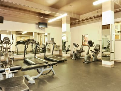 The Marylander Apartment Homes offers a fitness center in Baltimore, MD