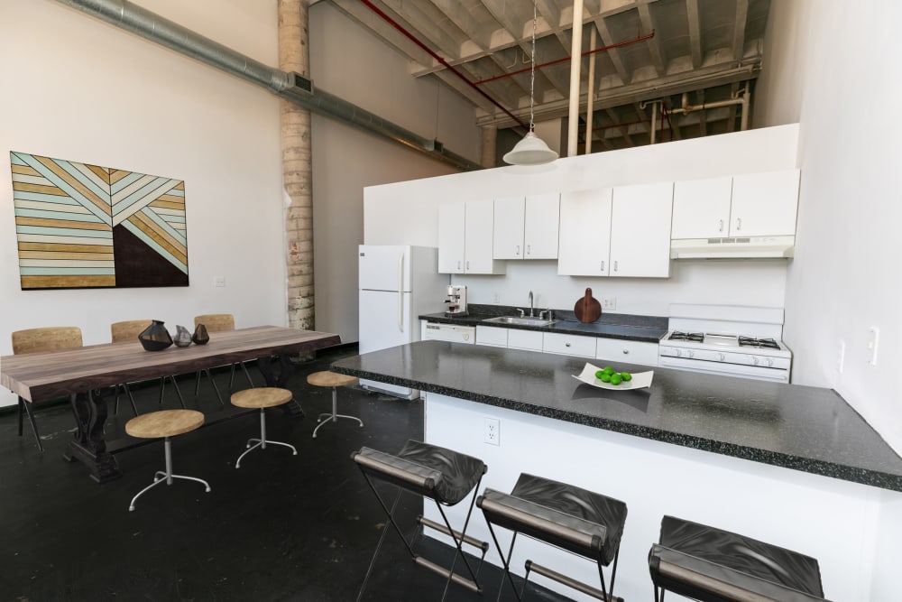 Gourmet chef-inspired kitchens at Fulton Cotton Mill Lofts in Atlanta, Georgia