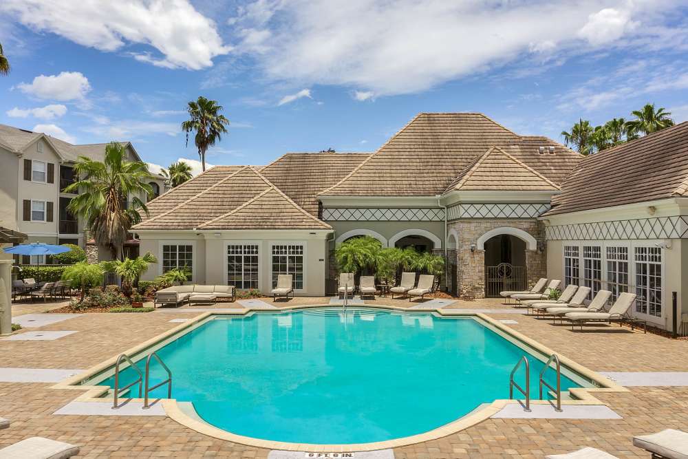 A crisp clear waters in the swimming pool at Dawson in Orlando, Florida
