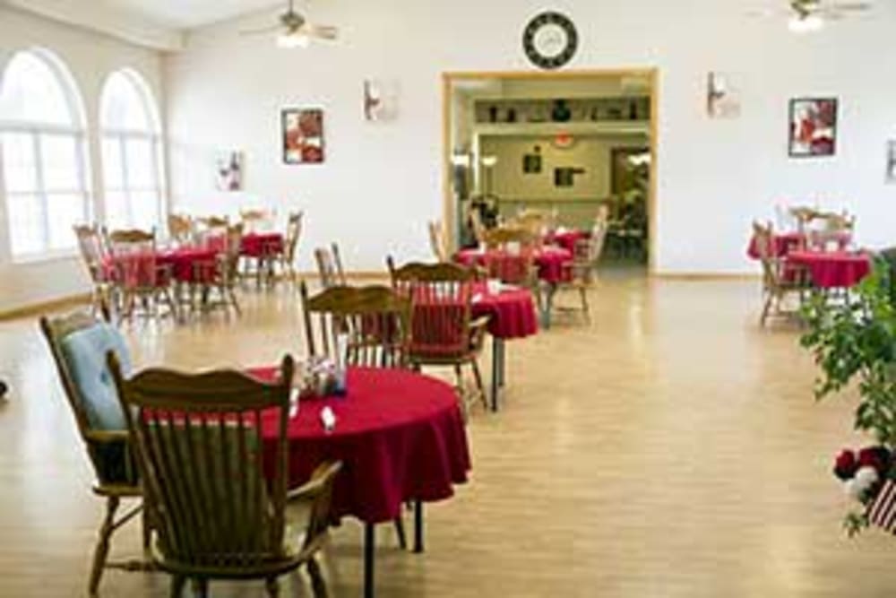 Dining room at the senior living facility Garden Place Red Bud in Red Bud, Illinois