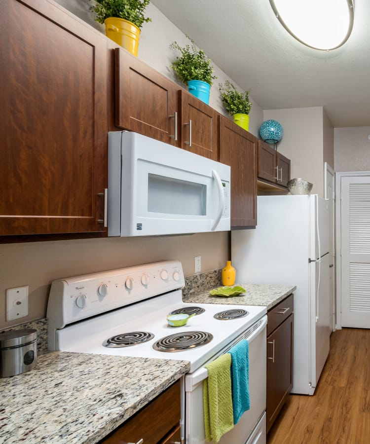 Model kitchen at The Springs of Indian Creek in Carrollton, Texas