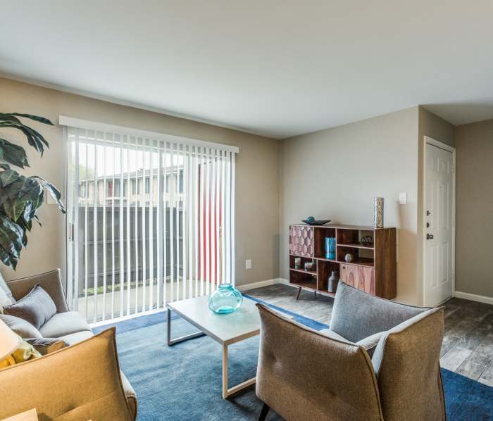 Stylish relaxation area inside the apartment at Clear Creek Landing in Houston, Texas