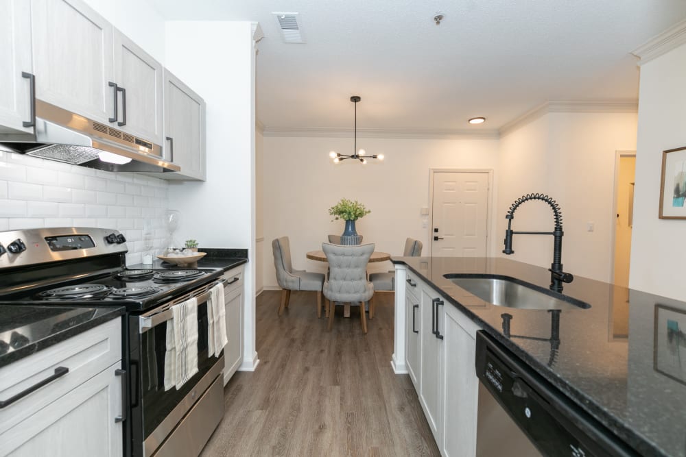 Model kitchen at Highland Square in Atlanta, Georgia