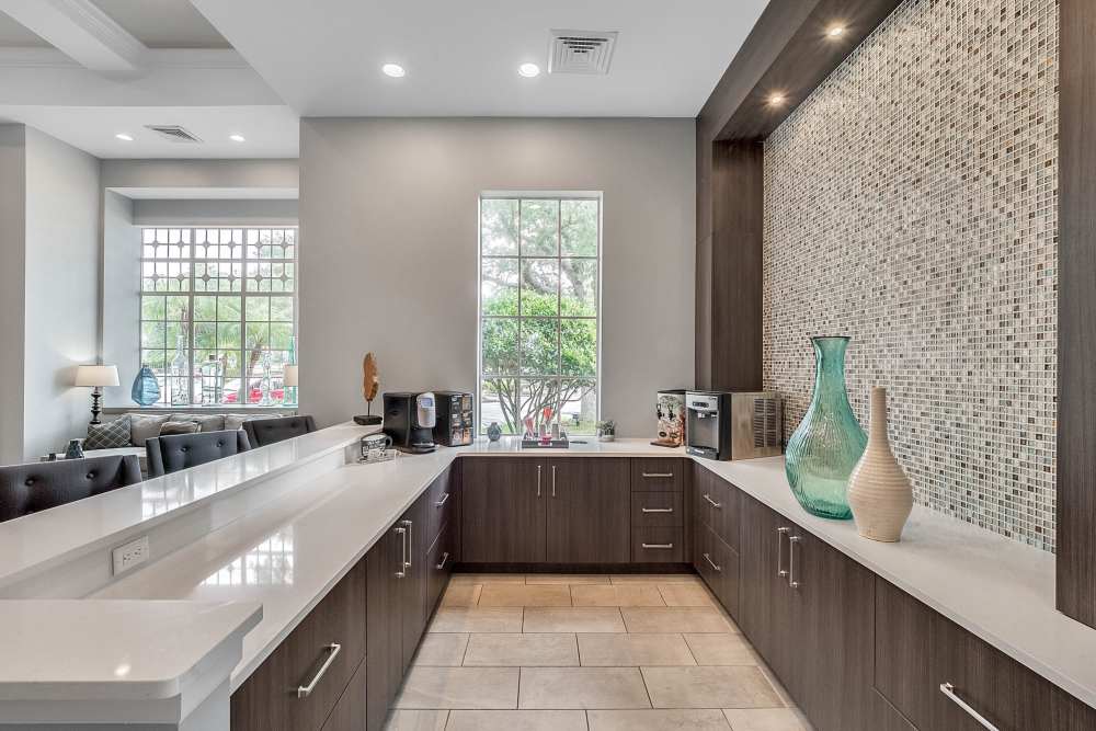 Community cafe and kitchen at Dawson in Orlando, Florida