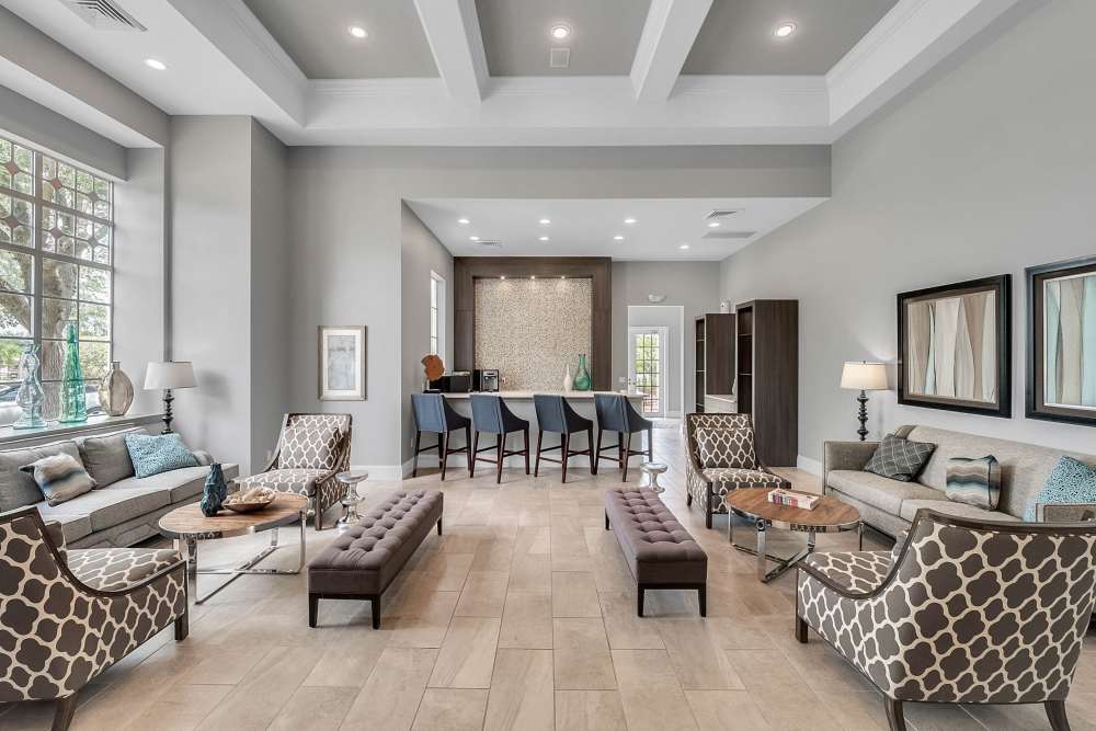 A view of the clubhouse with luxurious decors at Dawson in Orlando, Florida