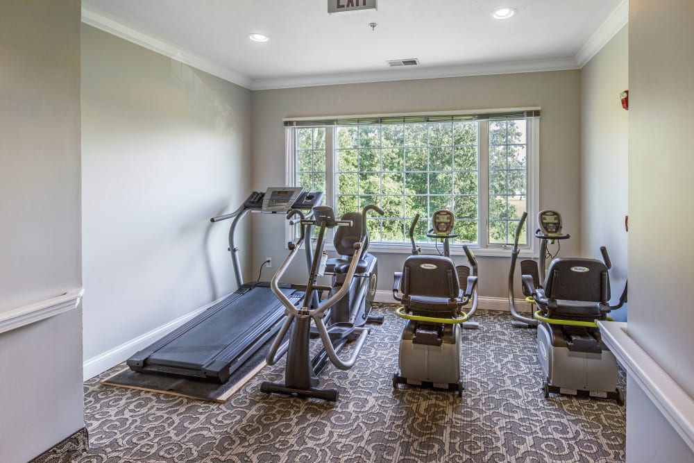 Exercise equipment for senior living residents at GreenTree at Mt. Vernon in Mt. Vernon, Illinois