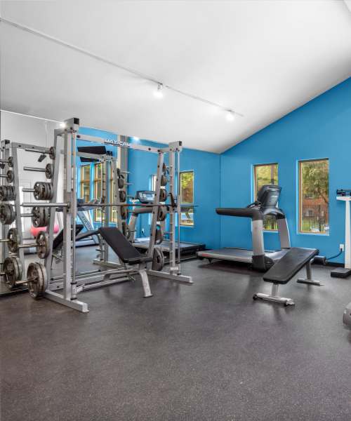 Fitness center at West End Terrace Apartments in St. Louis, Missouri