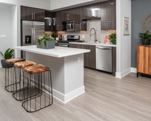 Open concept layout at The Pacific in Long Beach, California