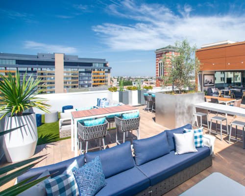 Stylish outdoor spaces at The Pacific in Long Beach, California