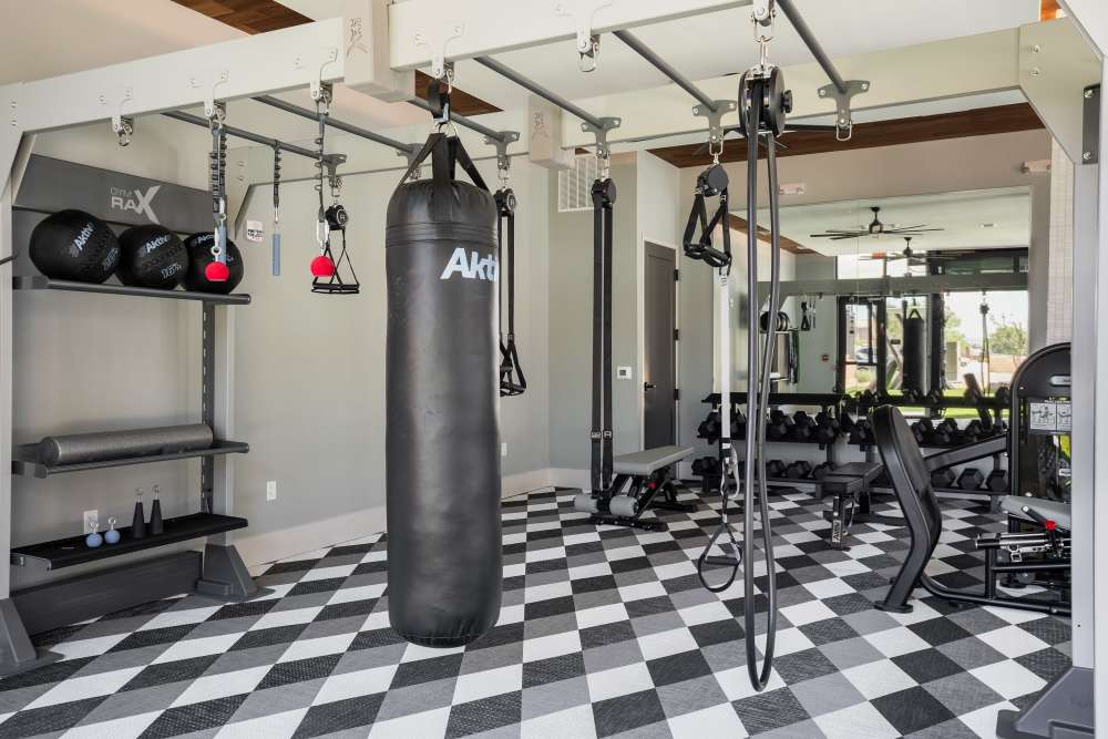 Well-equipped onsite fitness center at Olympus Latitude in Albuquerque, New Mexico