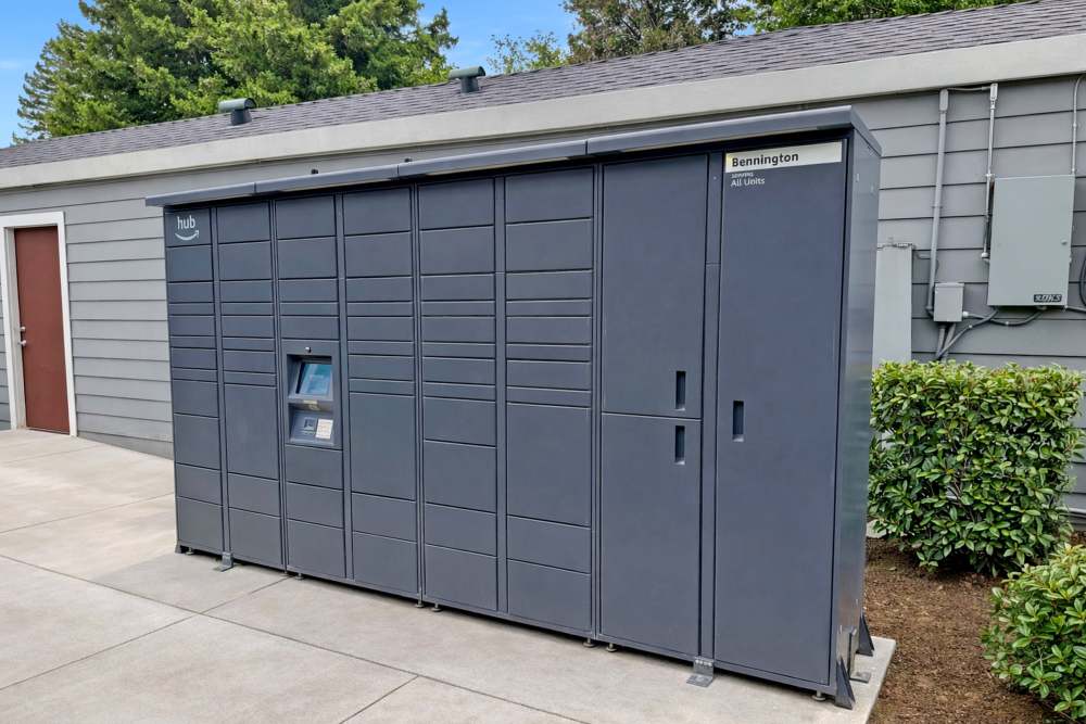 Package locker at Bennington Apartments in Fairfield, California