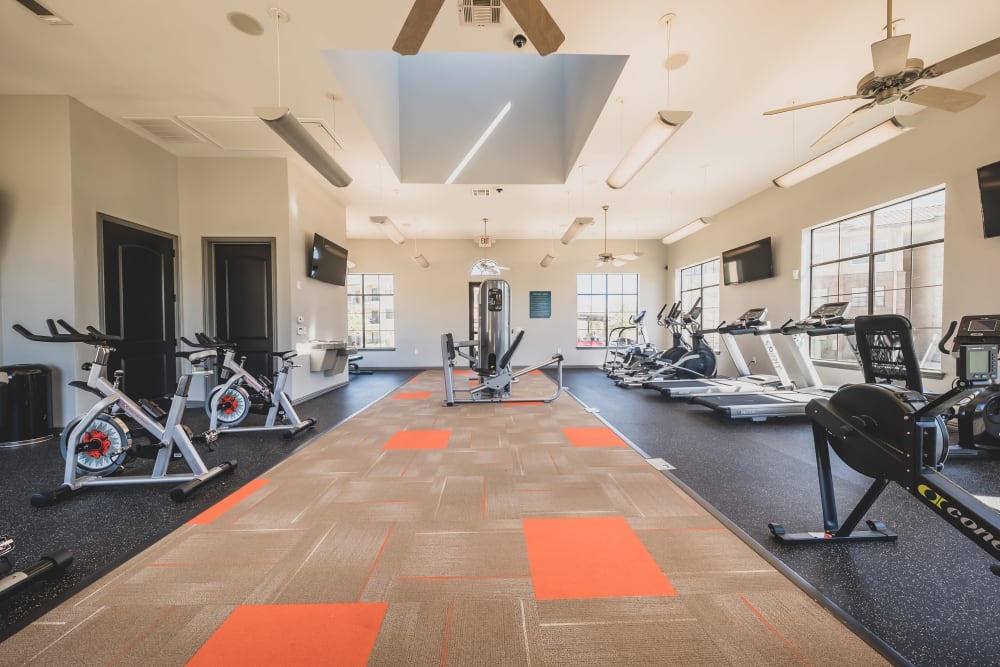 Large fitness center at Evolv in Mansfield, Texas