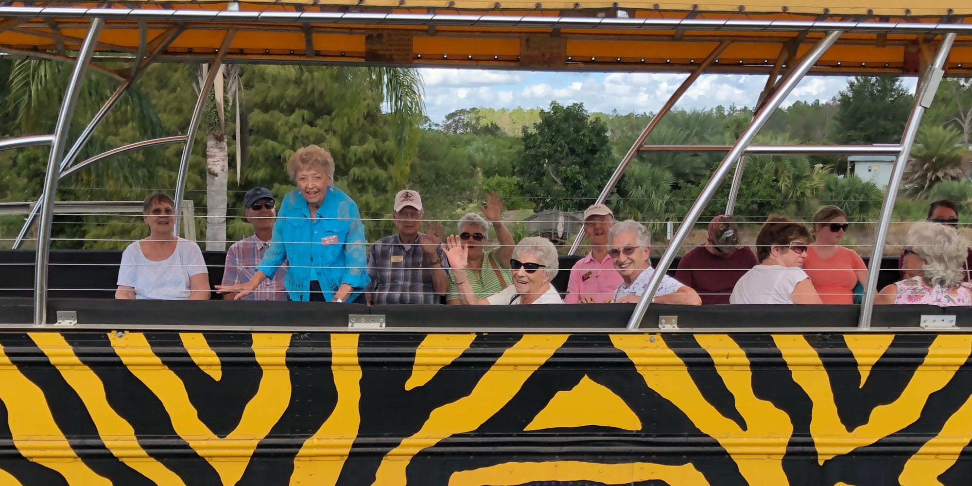 Residents from Orchard Heights Gracious Retirement Living in Clermont, Florida on a safari tour