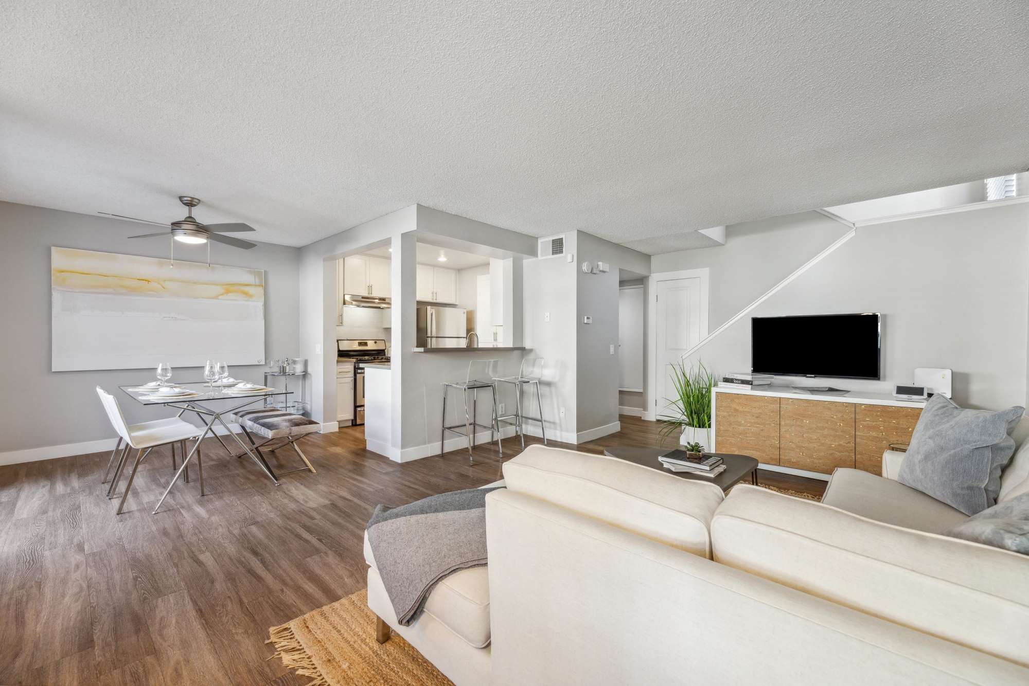 Open concept living spaces at Portofino Townhomes in Wilmington, California