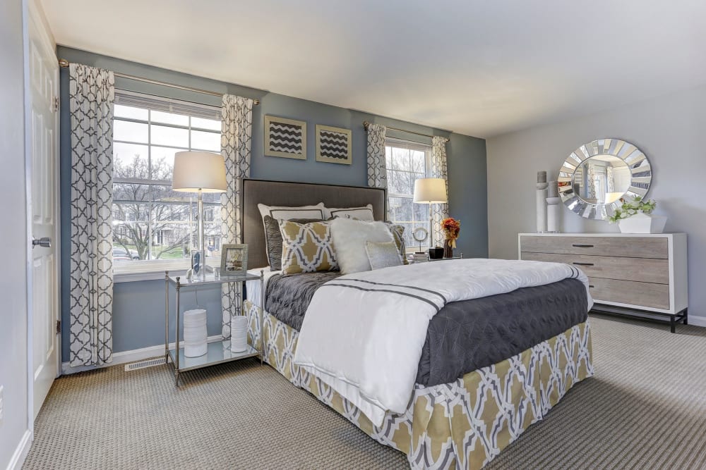 Model bedroom at Olde Forge Townhomes in Perry Hall, Maryland
