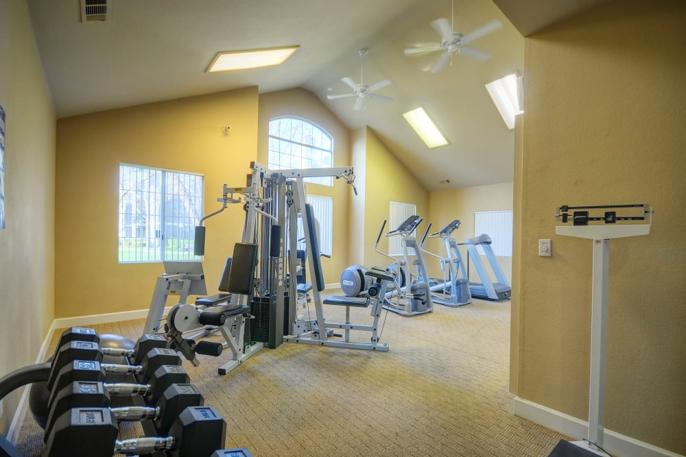 Onsite fitness center at Larkspur Woods in Sacramento, California