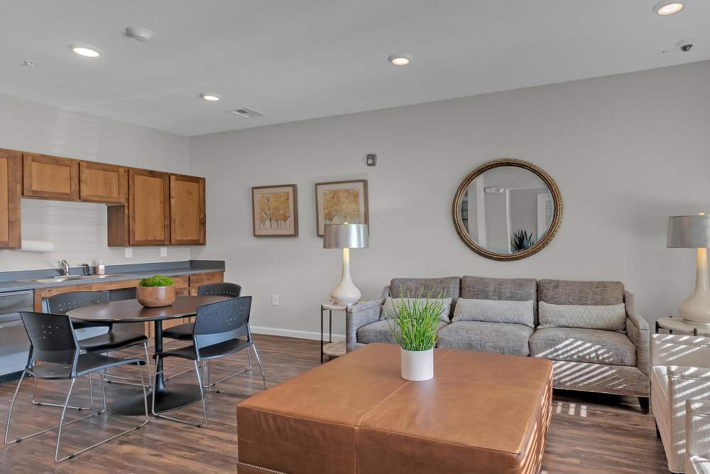Spacious clubhouse with couch at Whittier Heights in Tulsa. OK