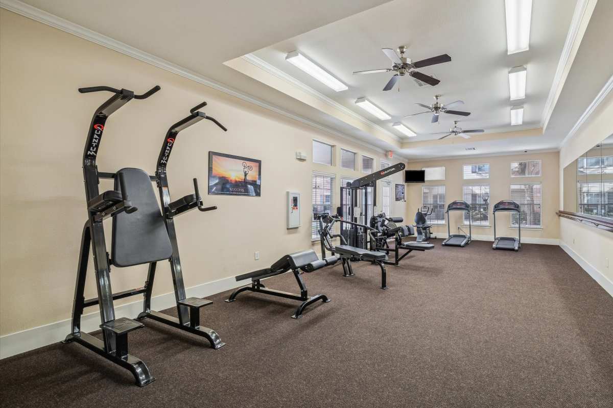 Fitness center at Autumn Pines in Humble, Texas