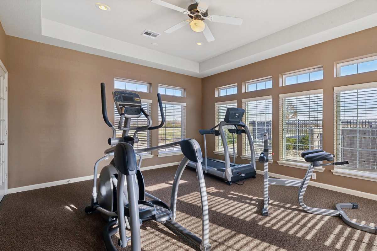 Fitness center at Nottingham Village in Gardner, Kansas