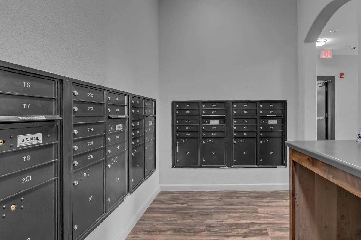 Mail room at Whittier Heights in Tulsa, Oklahoma 