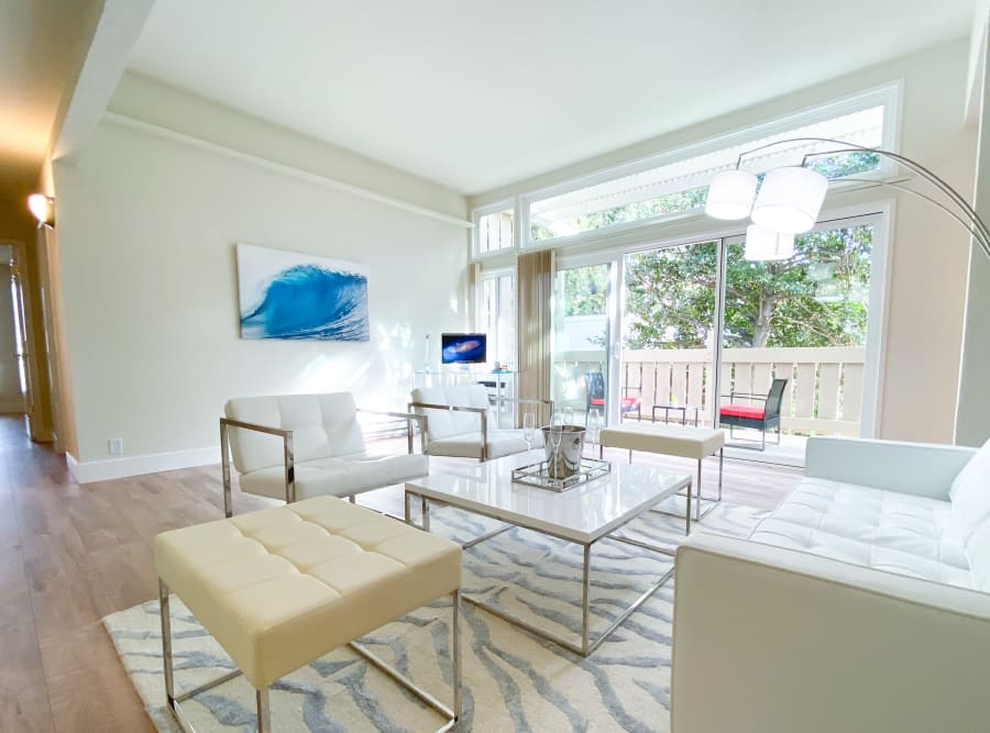 Modern lobby area in San Jose, California at Brookdale Apartments