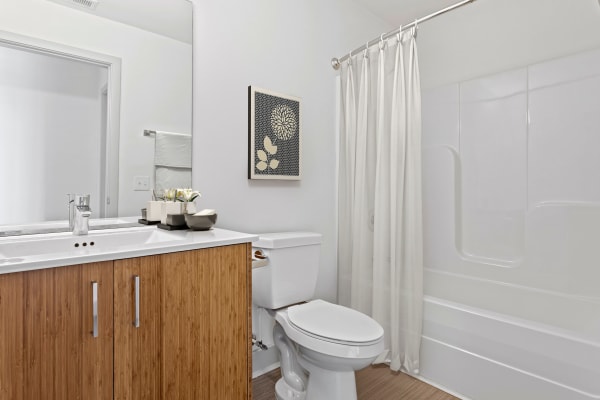 Sleek bathroom at The Preserve Scott's Addition in Richmond, Virginia
