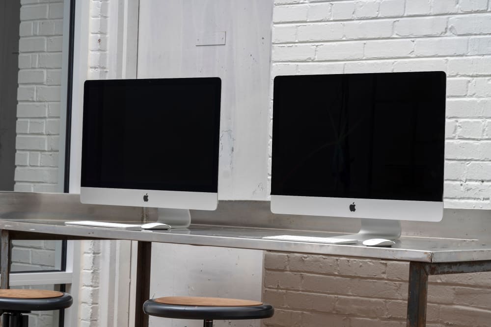 Apple work stations at The Preserve Scott's Addition in Richmond, Virginia