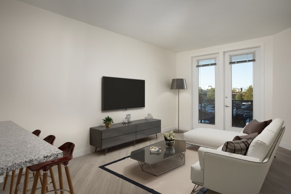 Living room with counter seating at The Preserve Scott's Addition in Richmond, Virginia