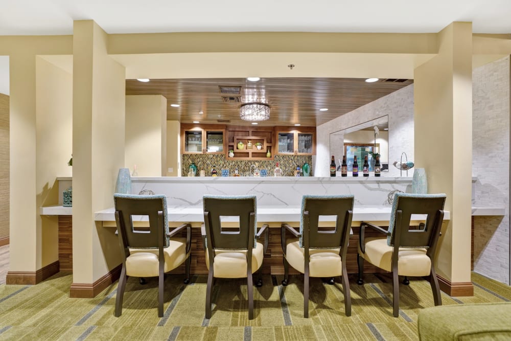 Community bar area at The Montera in La Mesa, California