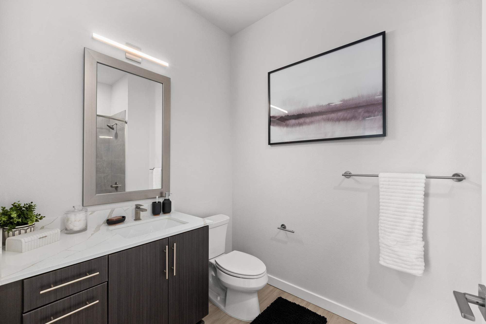 Bathroom with mirror at The Highlands at Silverdale in Silverdale, Washington