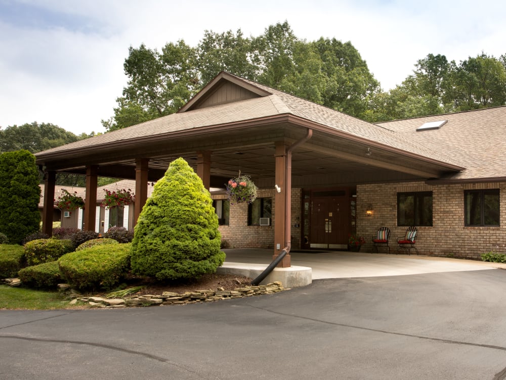 Looping driveway and main entrance to Lakeshore Woods in Fort Gratiot, Michigan
