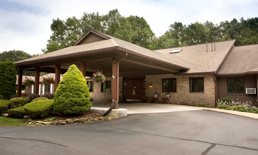 Looping driveway and main entrance to Lakeshore Woods in Fort Gratiot, Michigan