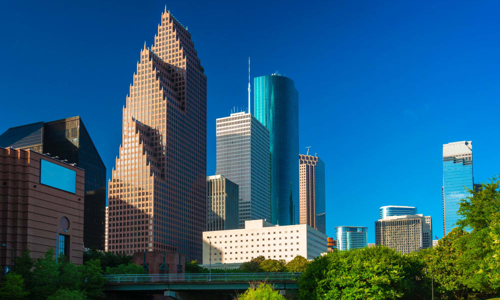 View of the city of Houston, Texas near The Reserve at City Center North