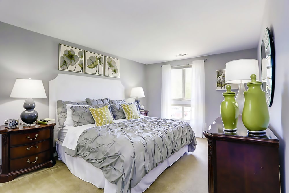 Model bedroom at Tuscany Gardens in Windsor Mill, Maryland