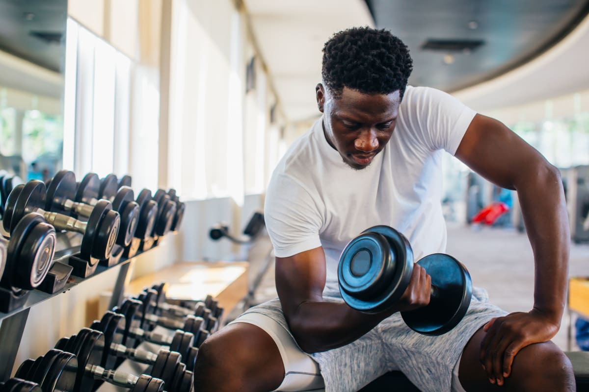 Resident working out at Clifton Ridge Apartments in Louisville, Kentucky