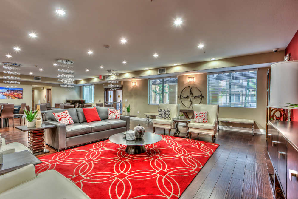 Cozy clubhouse with seating at Ensemble in Las Vegas, Nevada