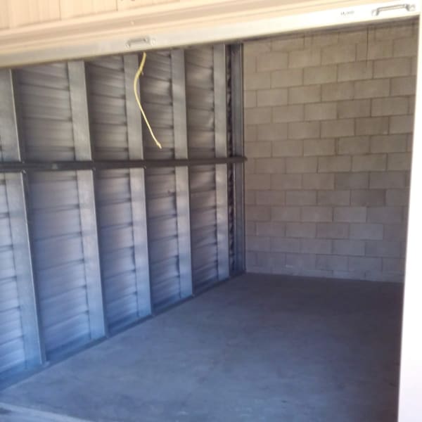 Interior of a storage unit at StorQuest Self Storage in San Rafael, California
