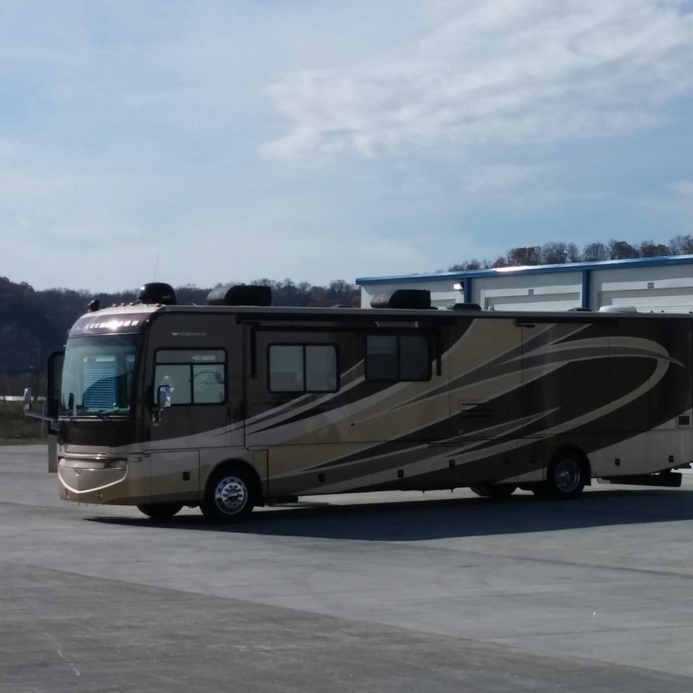 An RV stored at Wilder Storage in Wilder, Kentucky