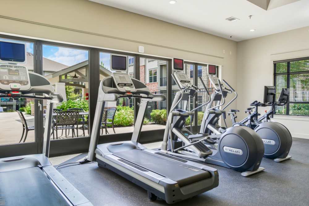 Nice treadmills at Boulders at Overland Park Apartments in Overland Park, KS