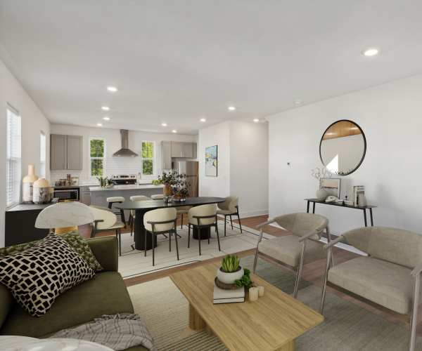 Living and dining at The Rowan in Antioch, Tennessee.