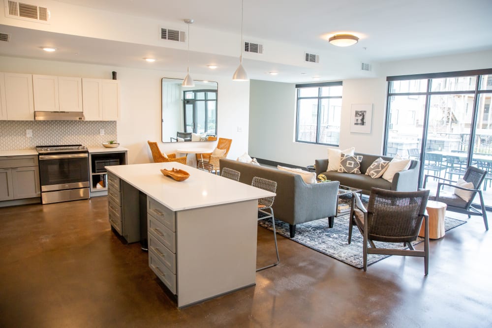 Resident lounge at Belcourt Park in Nashville, Tennessee