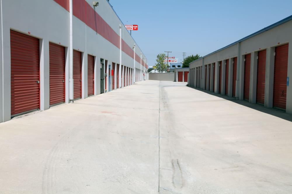 Exterior units at Trojan Storage of Colton in Colton, California