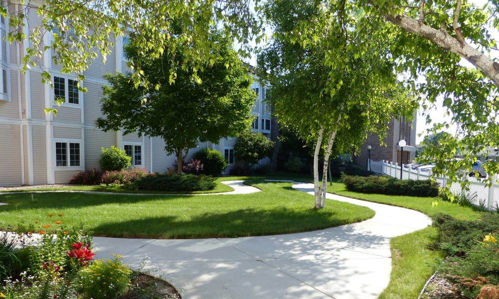 Walking path outside of Ingleside Communities in Mount Horeb, Wisconsin