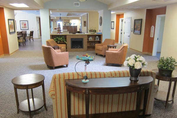 A memory care community common room at Touchmark on West Century in Bismarck, North Dakota