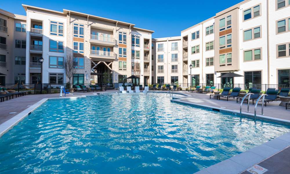 Resort style swimming pool at The Reserve at Patterson Place in Durham, North Carolina 